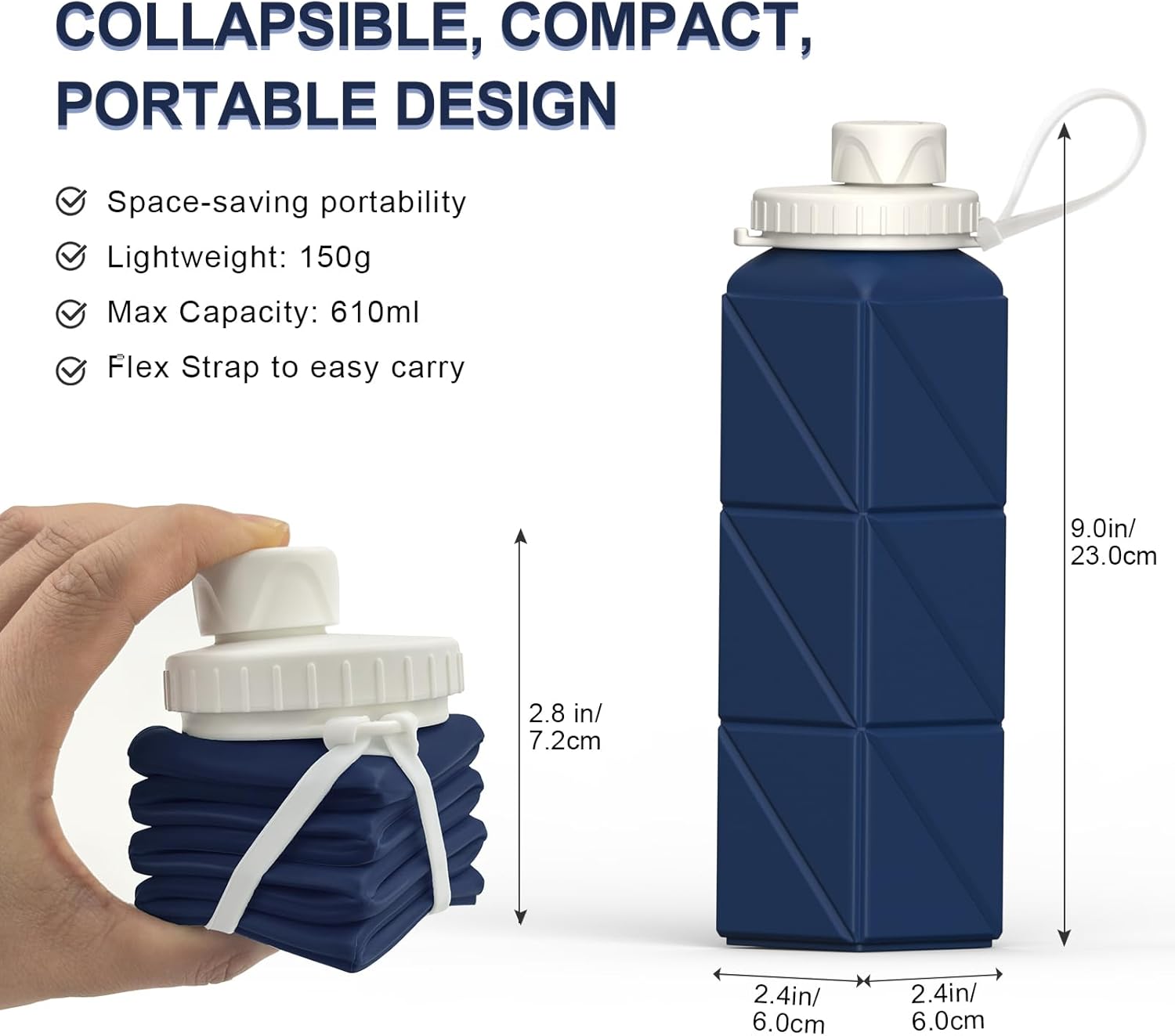 FlexiBottle – Gourde Silicone Compacte 610ml