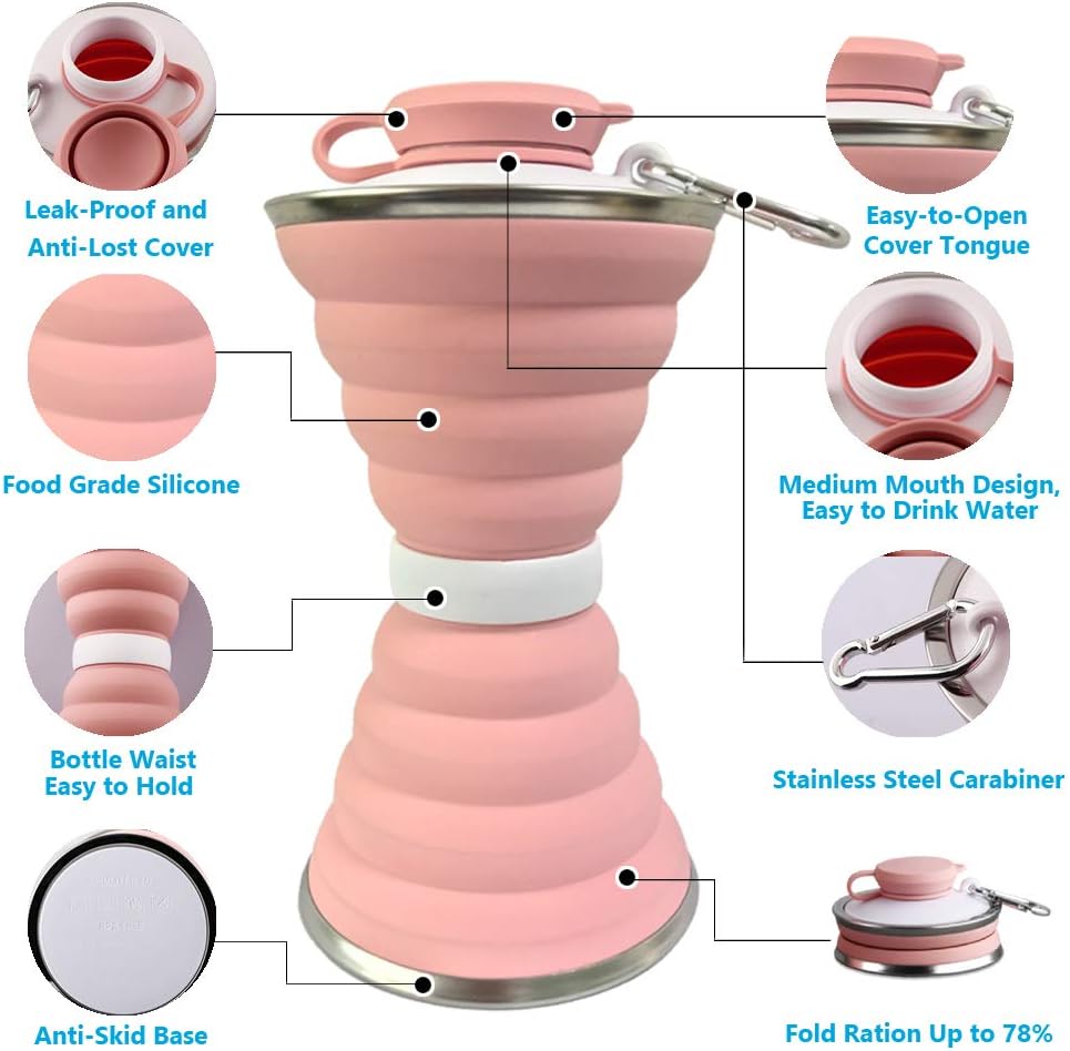 HydroFold - Gourde Pliable Pratique avec Crochet