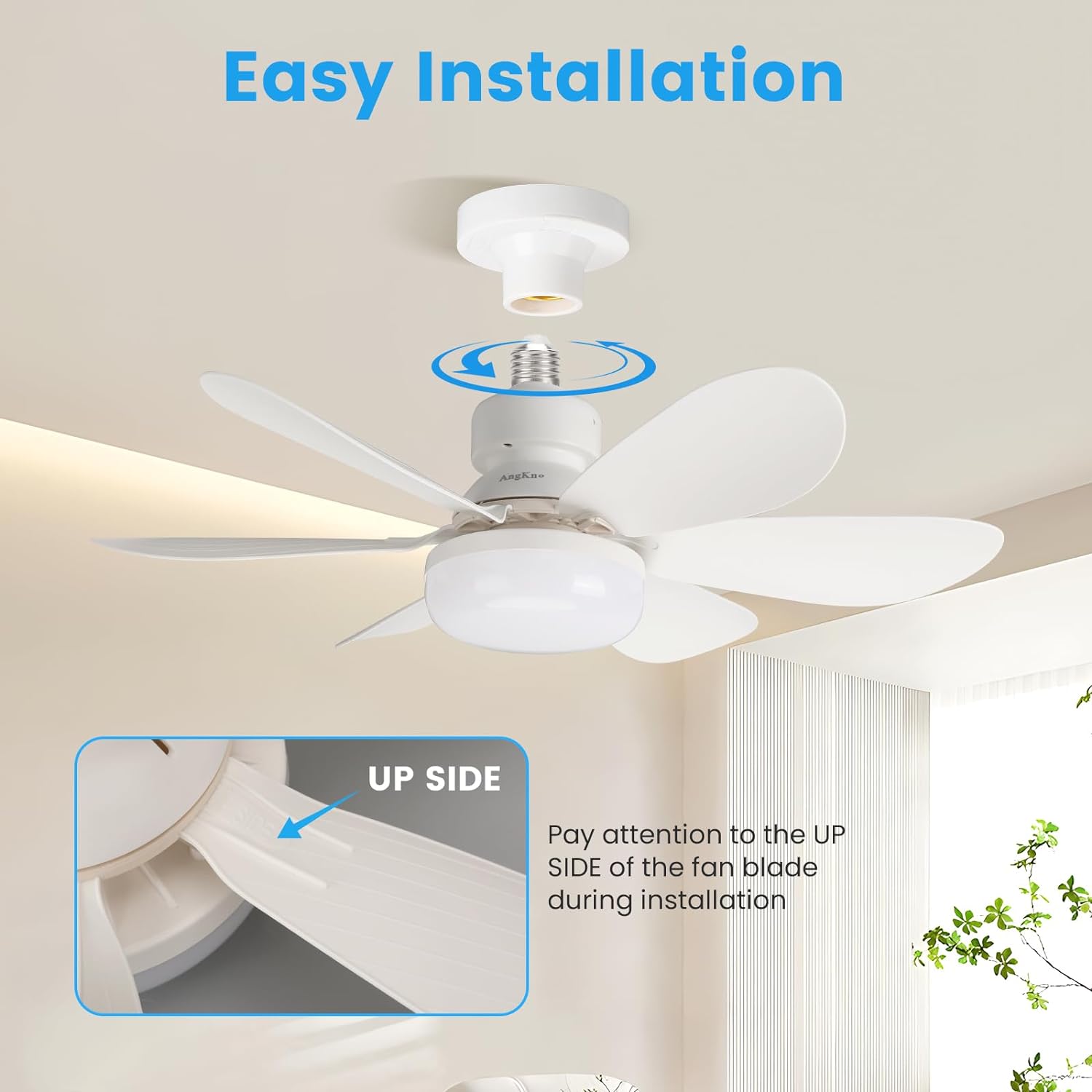 BreezeLight Fan - Ventilateur de Plafond LED Réglable avec Télécommande
