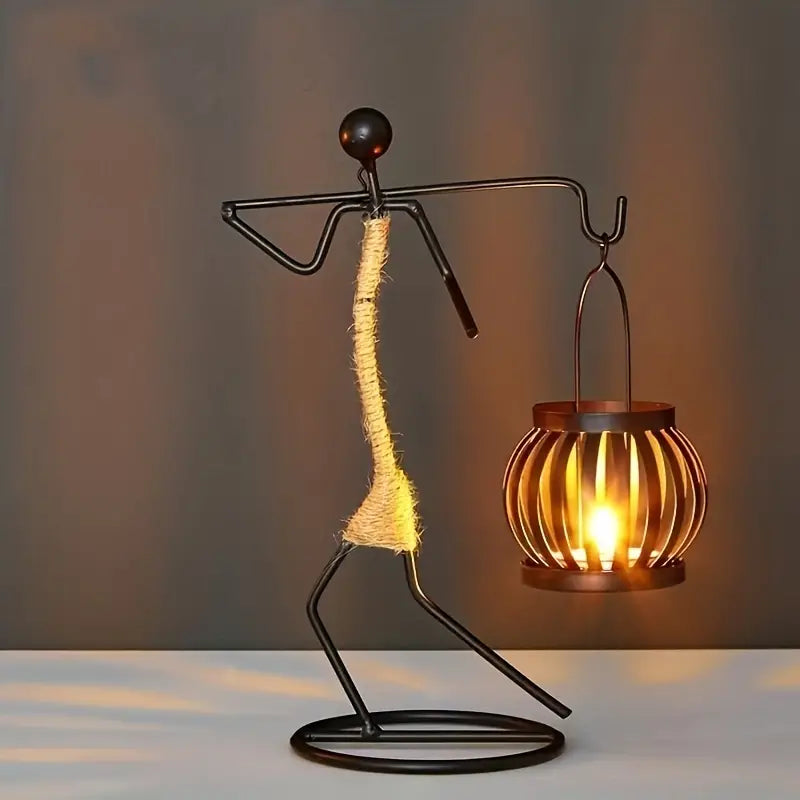 VintageMan - Bougeoir Rétro Élégant pour Intérieur