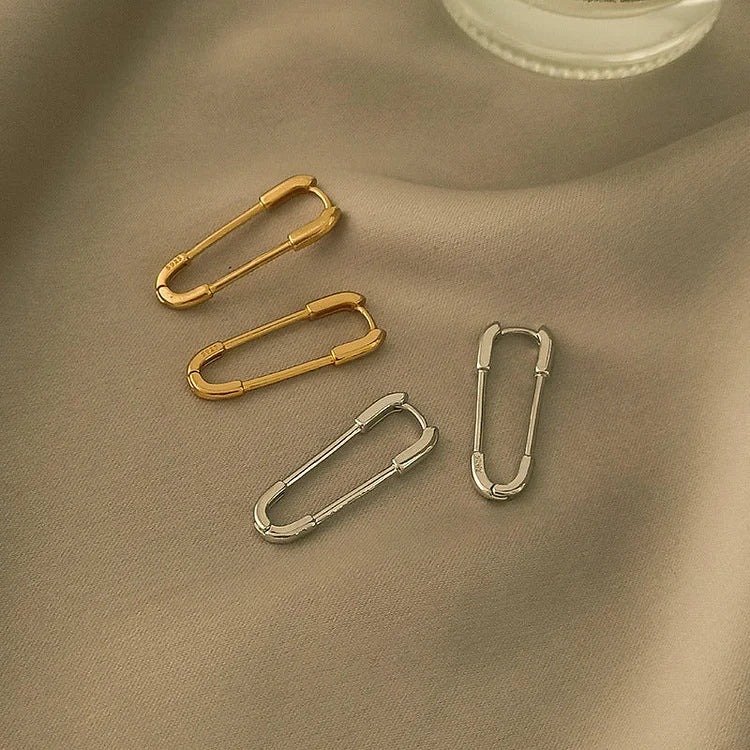 Viola - Boucles d'oreilles trombones en or et argent