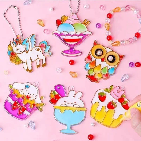 SparkleArt - DIY Créatif Porte-Clés à Peindre
