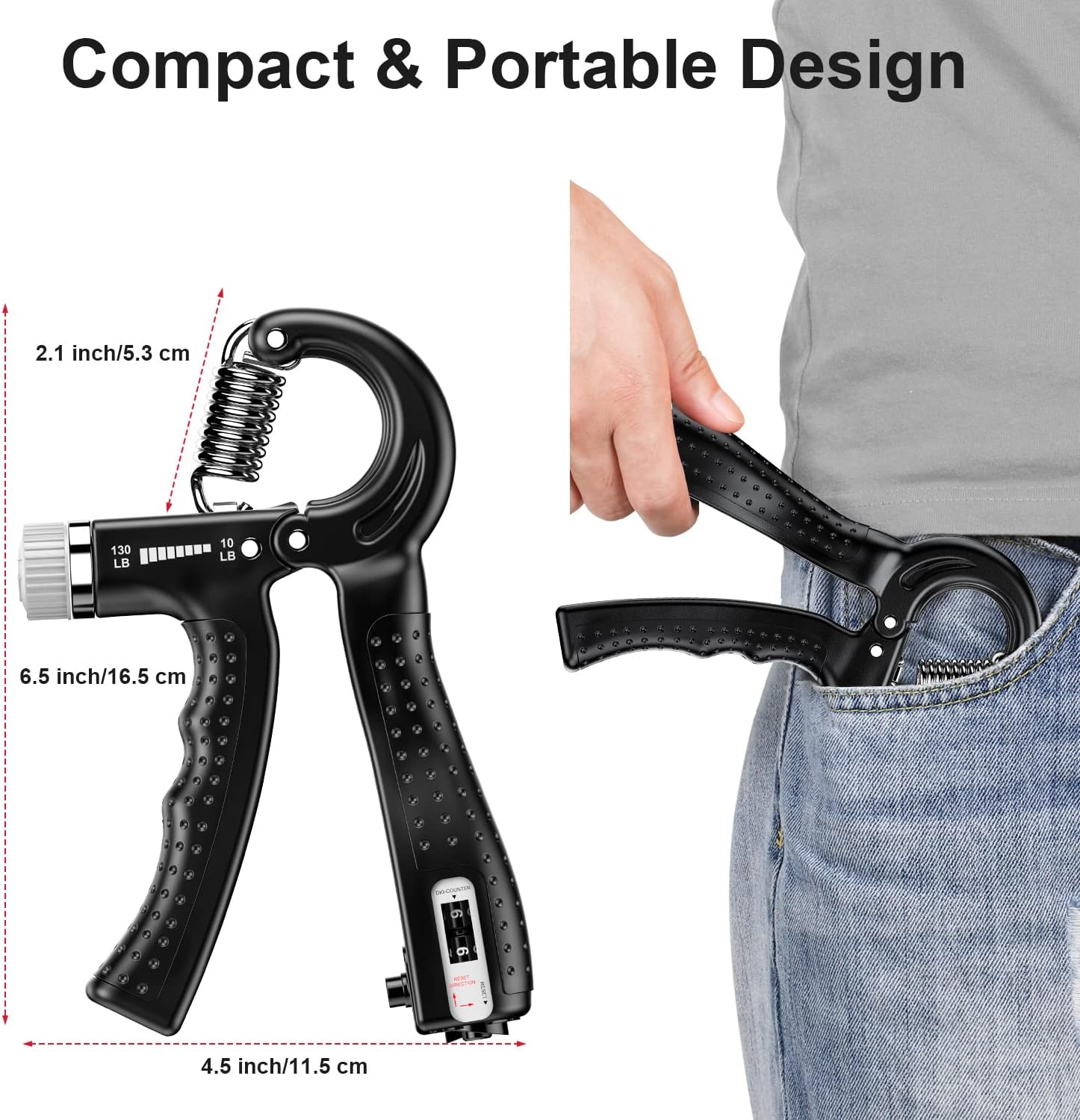 GripMaster - Set Entraîneur de Main Réglable 2-Pack