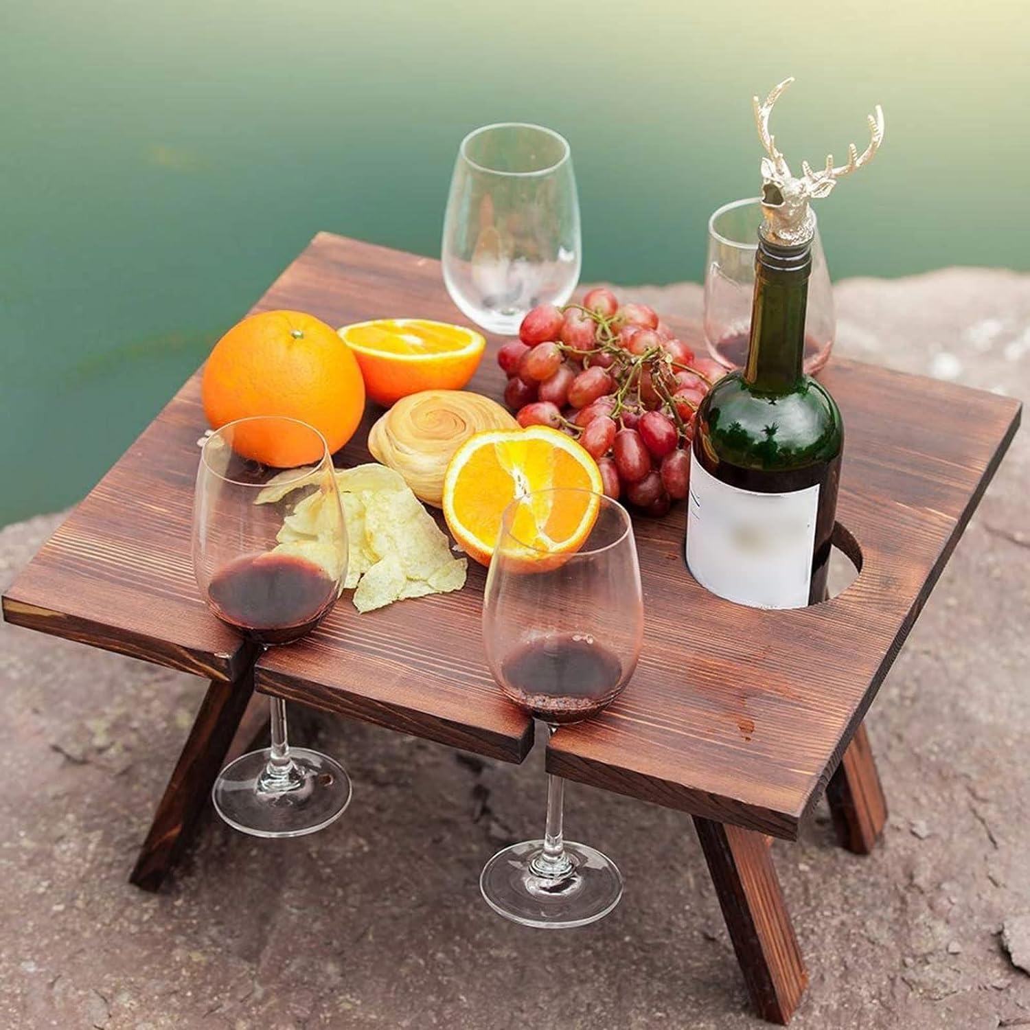 WoodenWine RackTable - Rangement Vin Portable Stylé