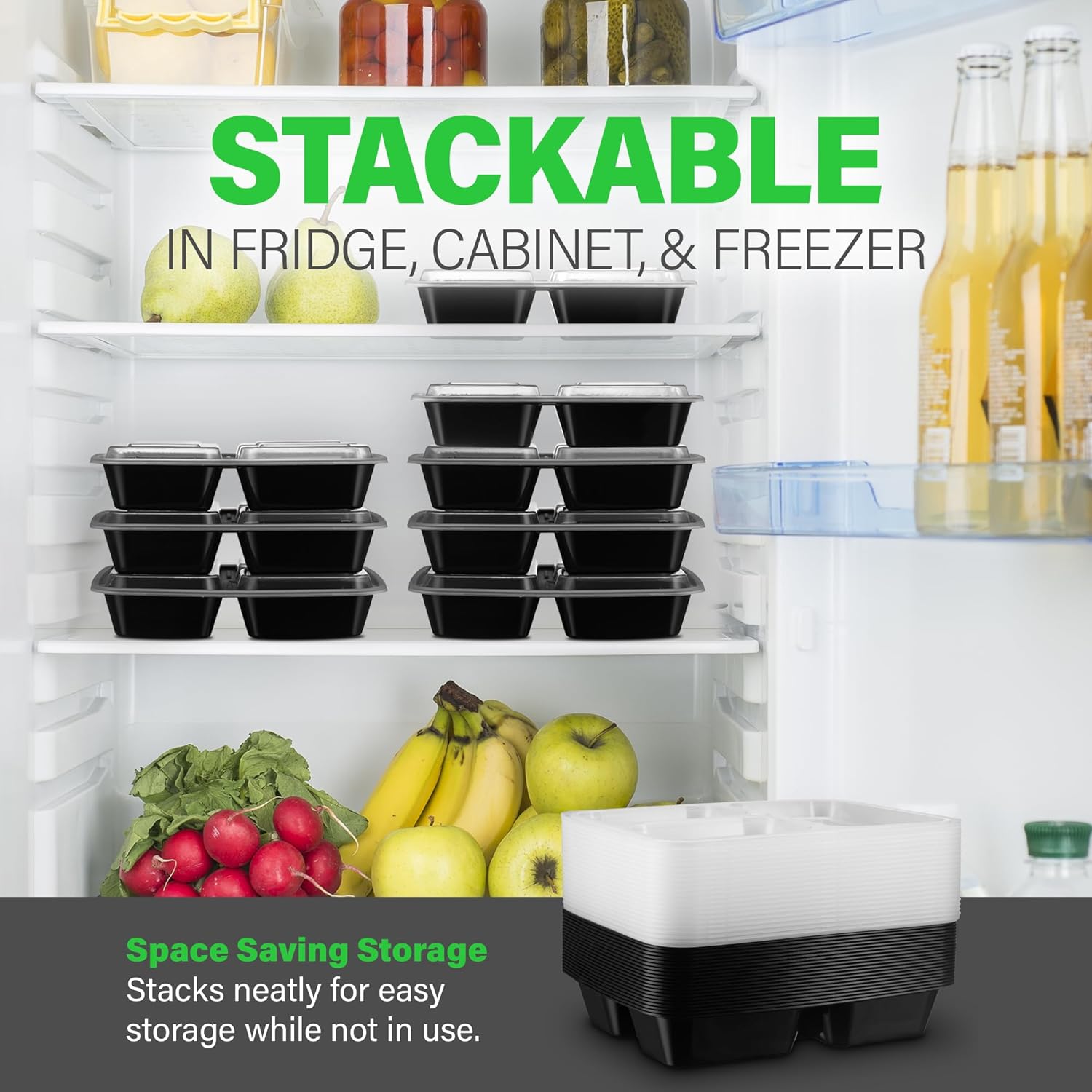 PrepMaster - Bento Box 3 Compartiments 900ml (20 pcs)
