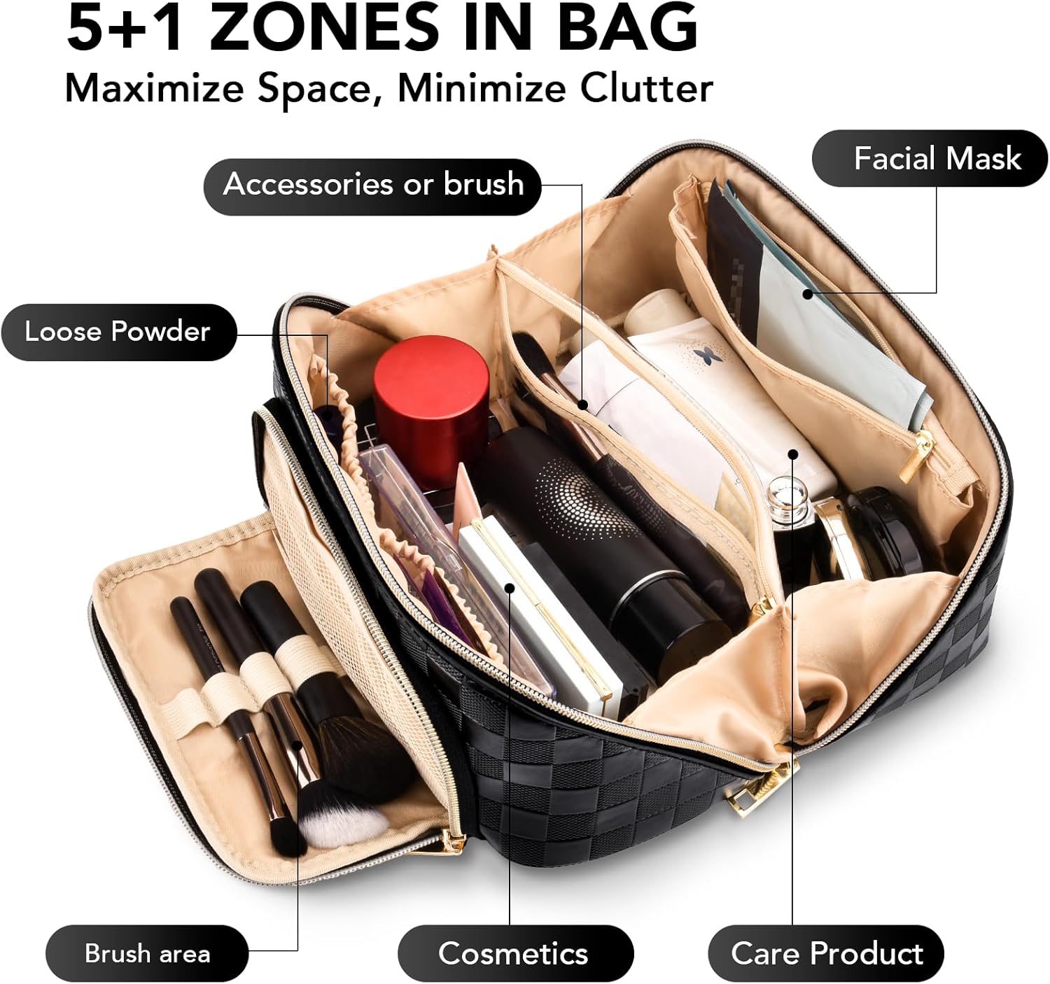 GlamBag - Trousse Maquillage Imperméable Grande Capacité