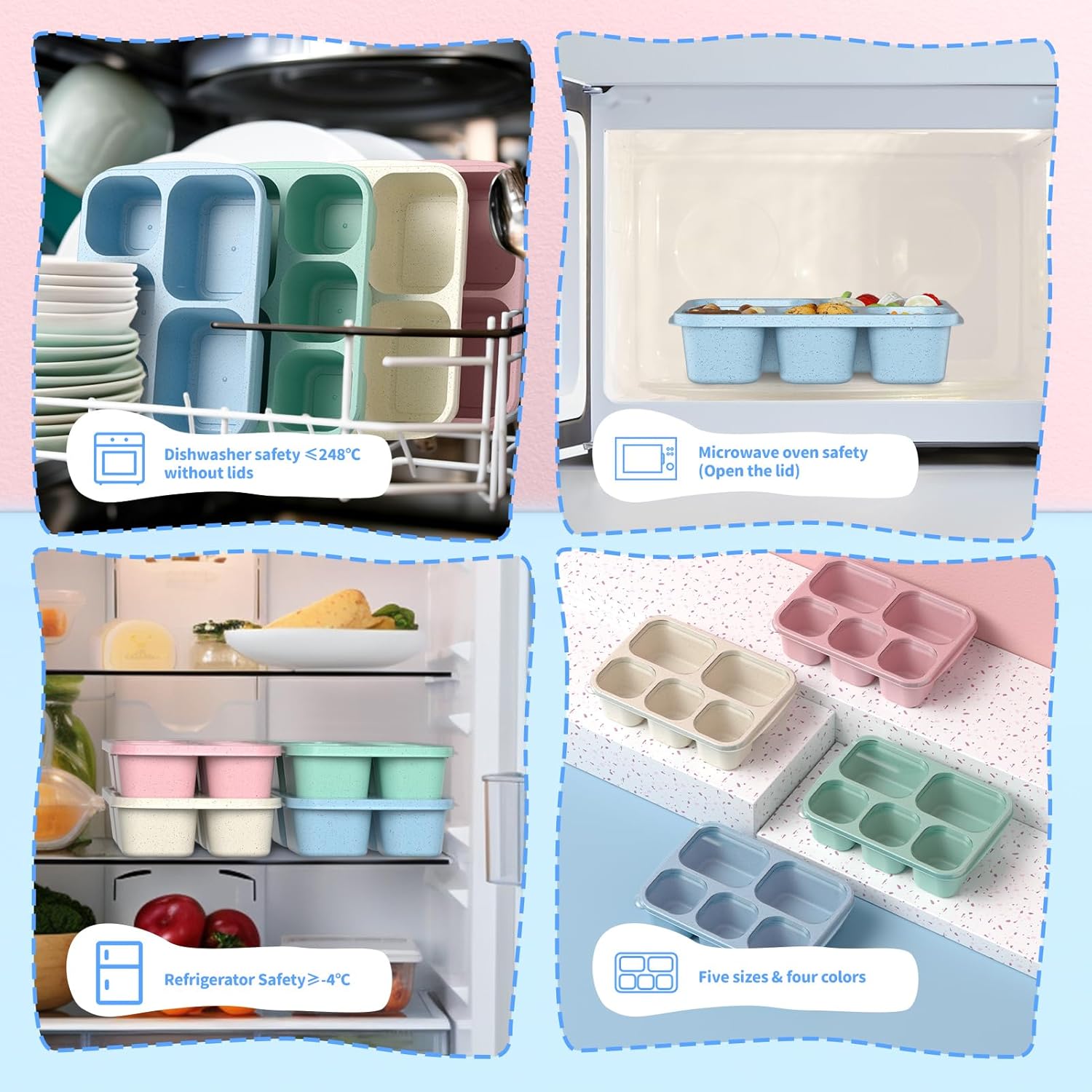 BentoBox - Set Contenants Repas Stylés 4 Pièces