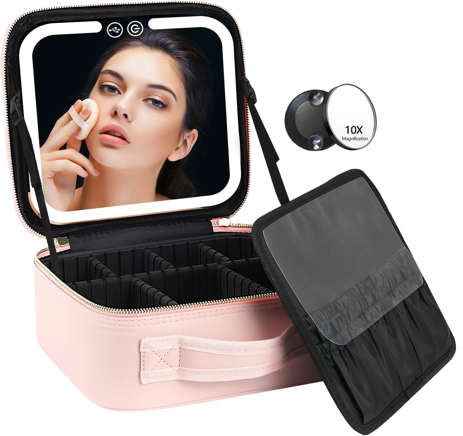 TravelGlow - Organisateur Maquillage Luxe avec Miroir