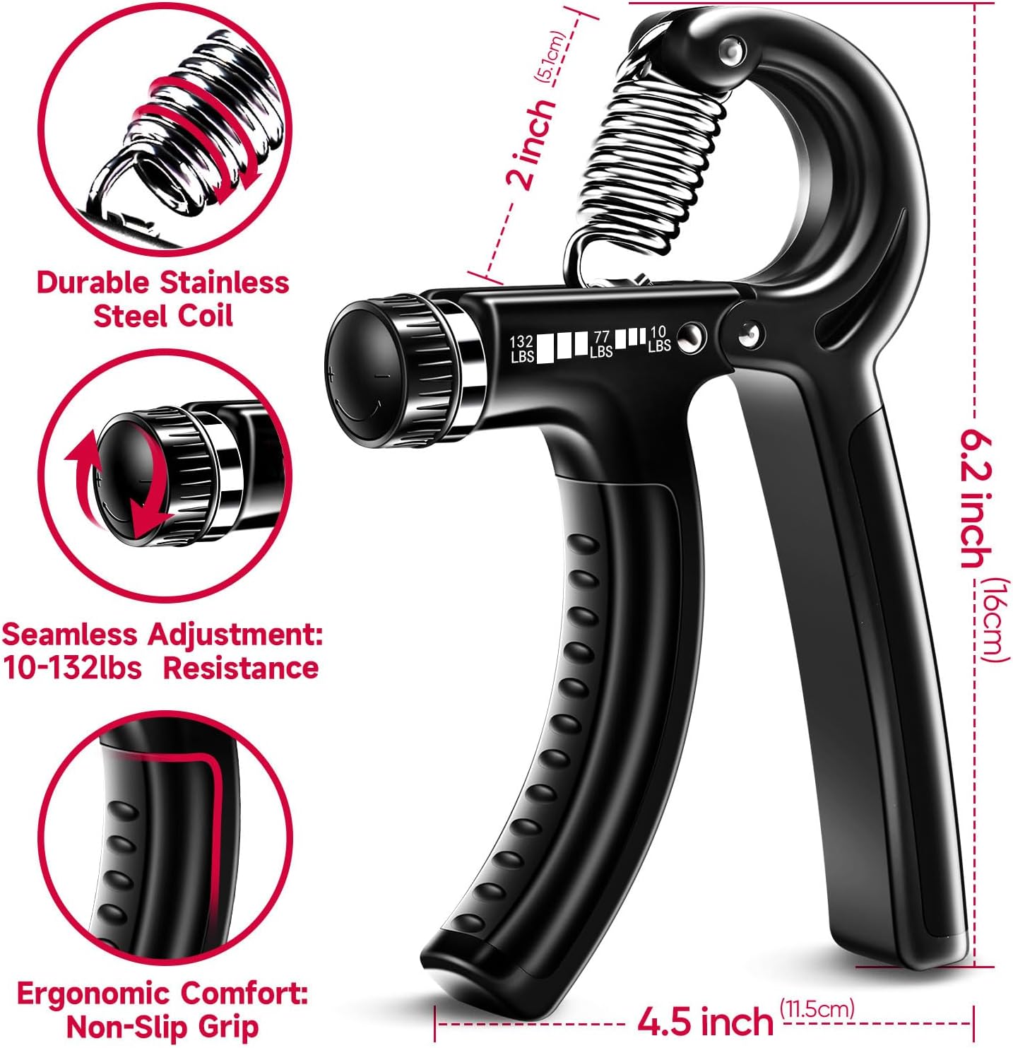 GripMaster - Set Renforce-Main Réglable (5 pièces)