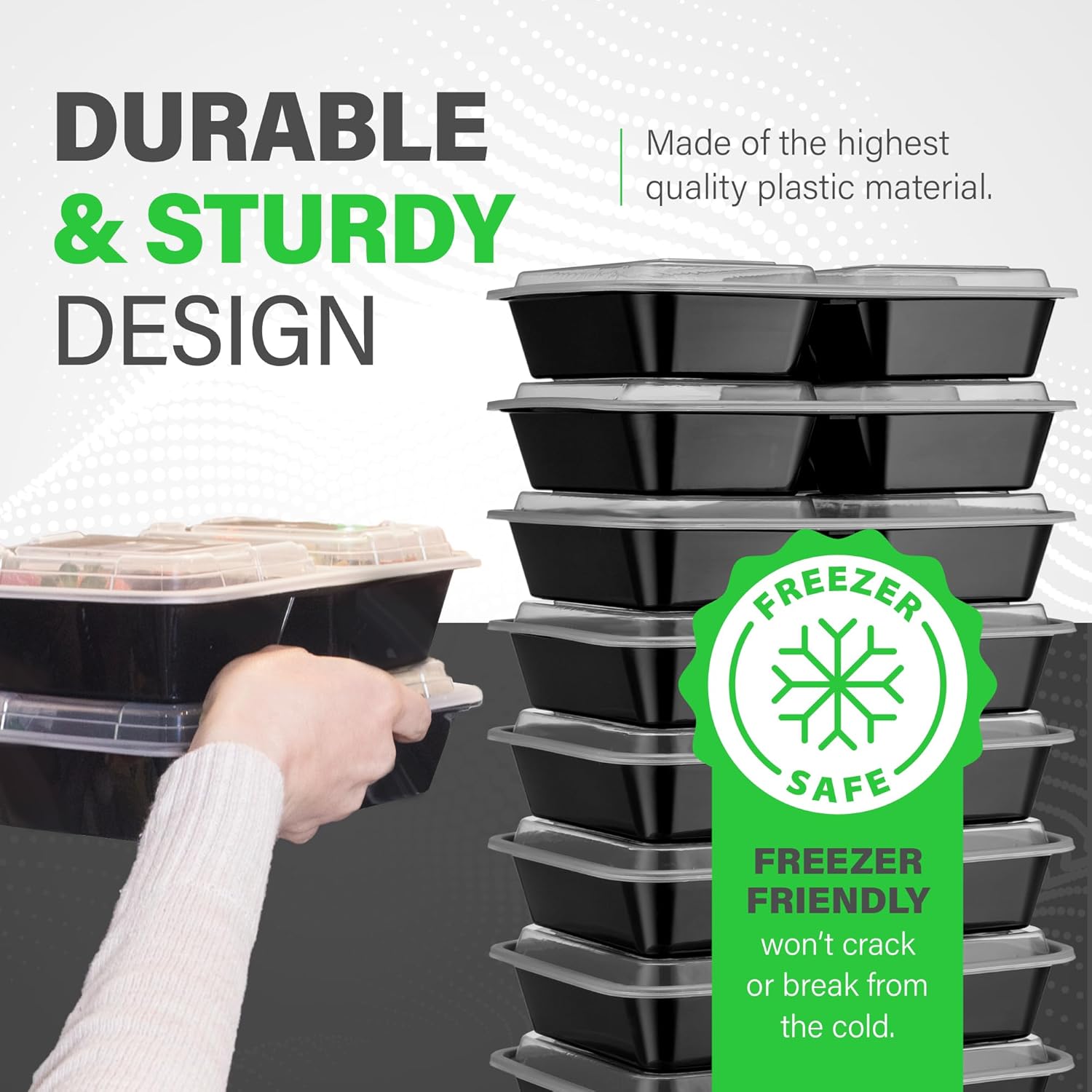 PrepMaster - Bento Box 3 Compartiments 900ml (20 pcs)