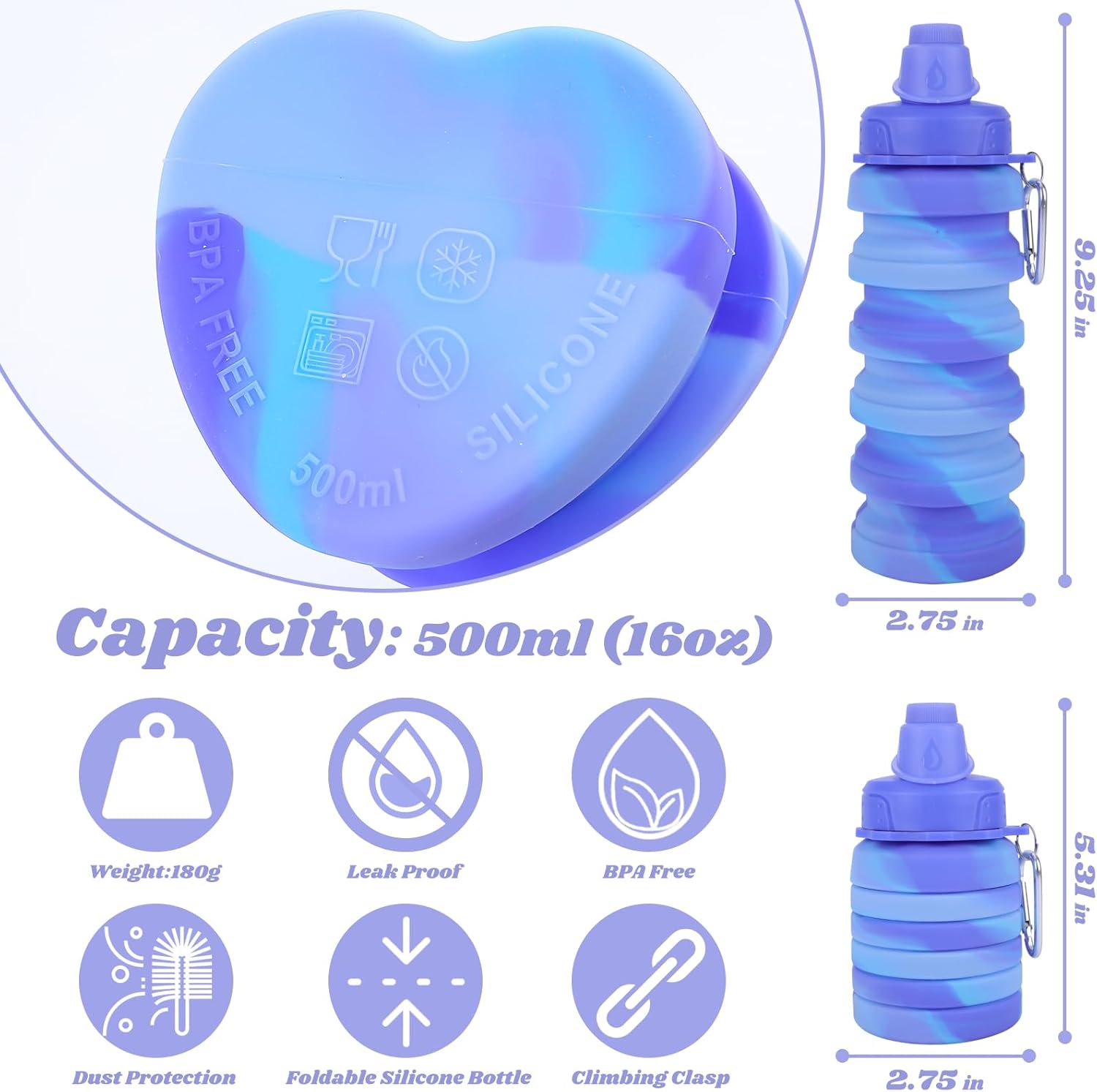 FlexiHydrate - Gourde Pliable Compacte pour Voyages