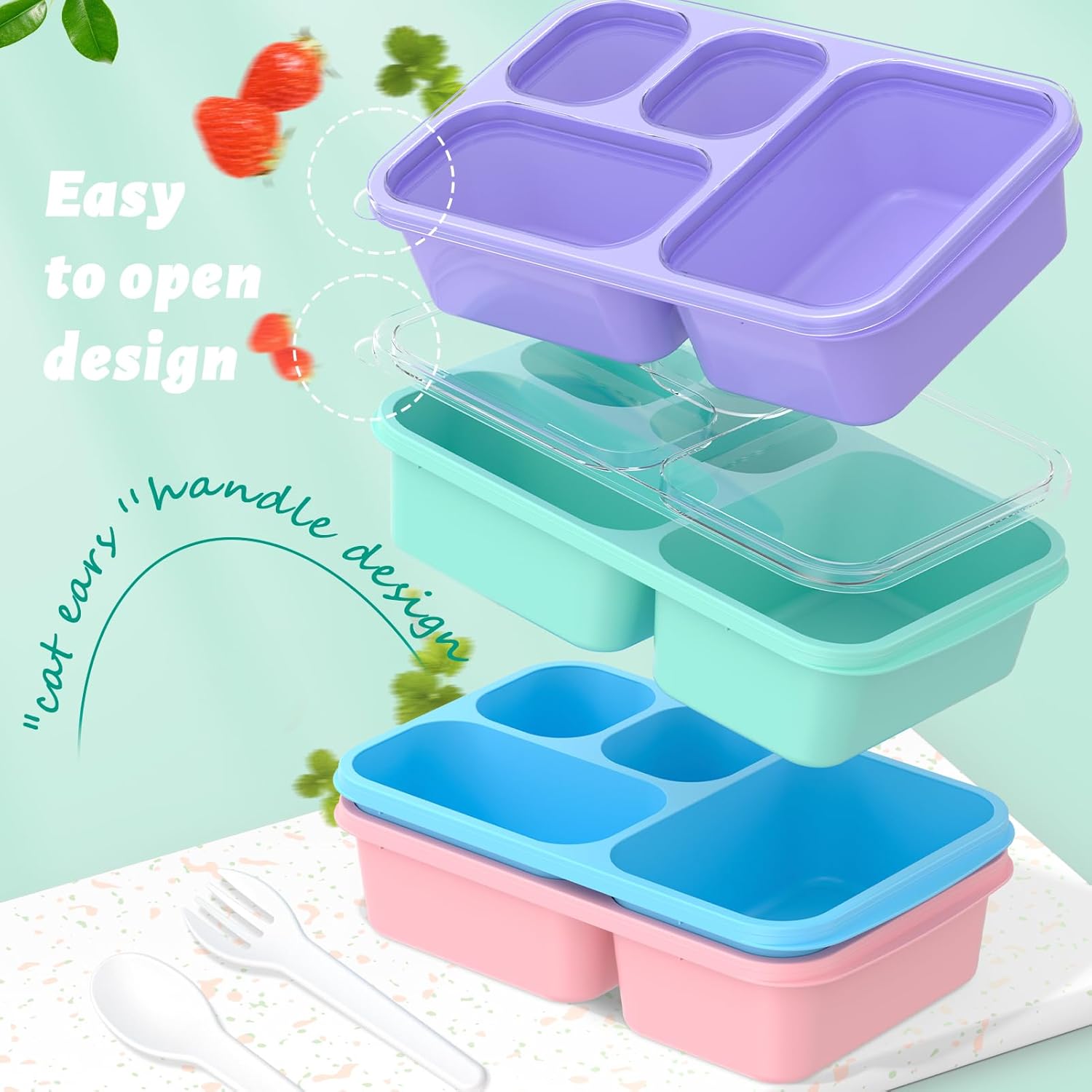 BentoBox - Set Contenants Repas Stylés 4 Pièces