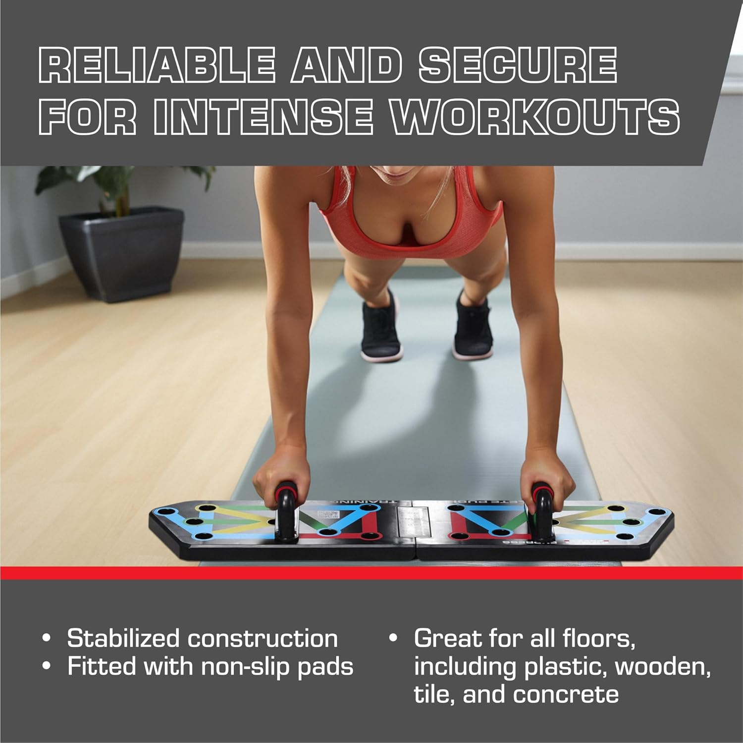 FlexiFit - Plateau Entraînement Push-Up Pliable Coloré