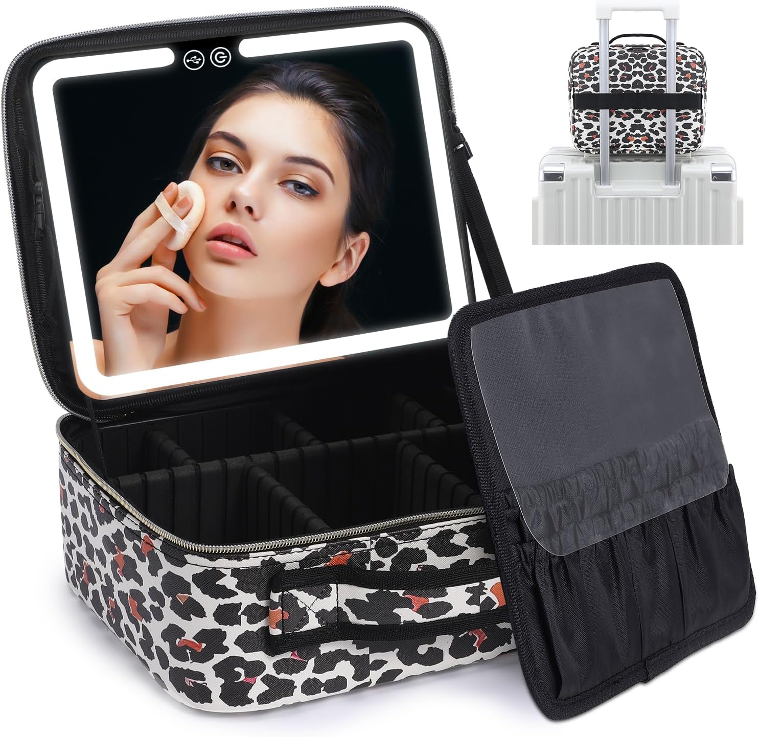 TravelGlow - Organisateur Maquillage Luxe avec Miroir