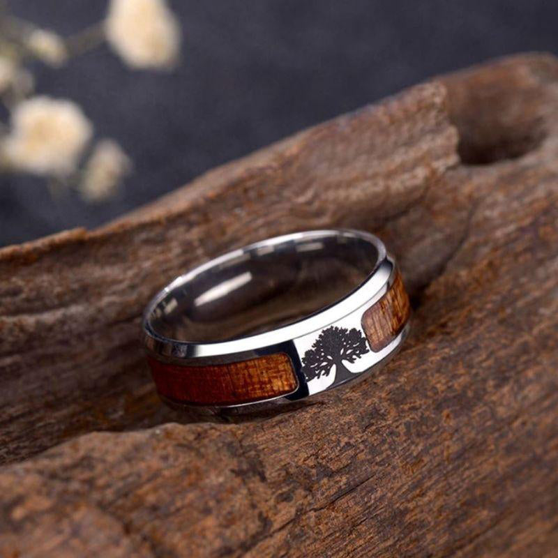 Elina - Bague arbre de vie en acier inoxydable pour femme