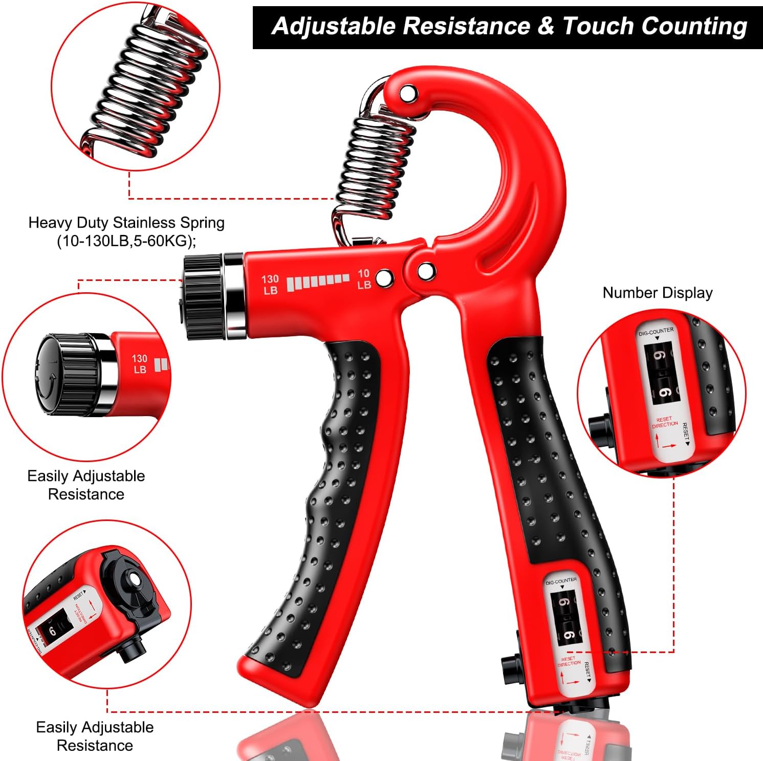 GripMaster - Set Entraîneur de Main Réglable 2-Pack