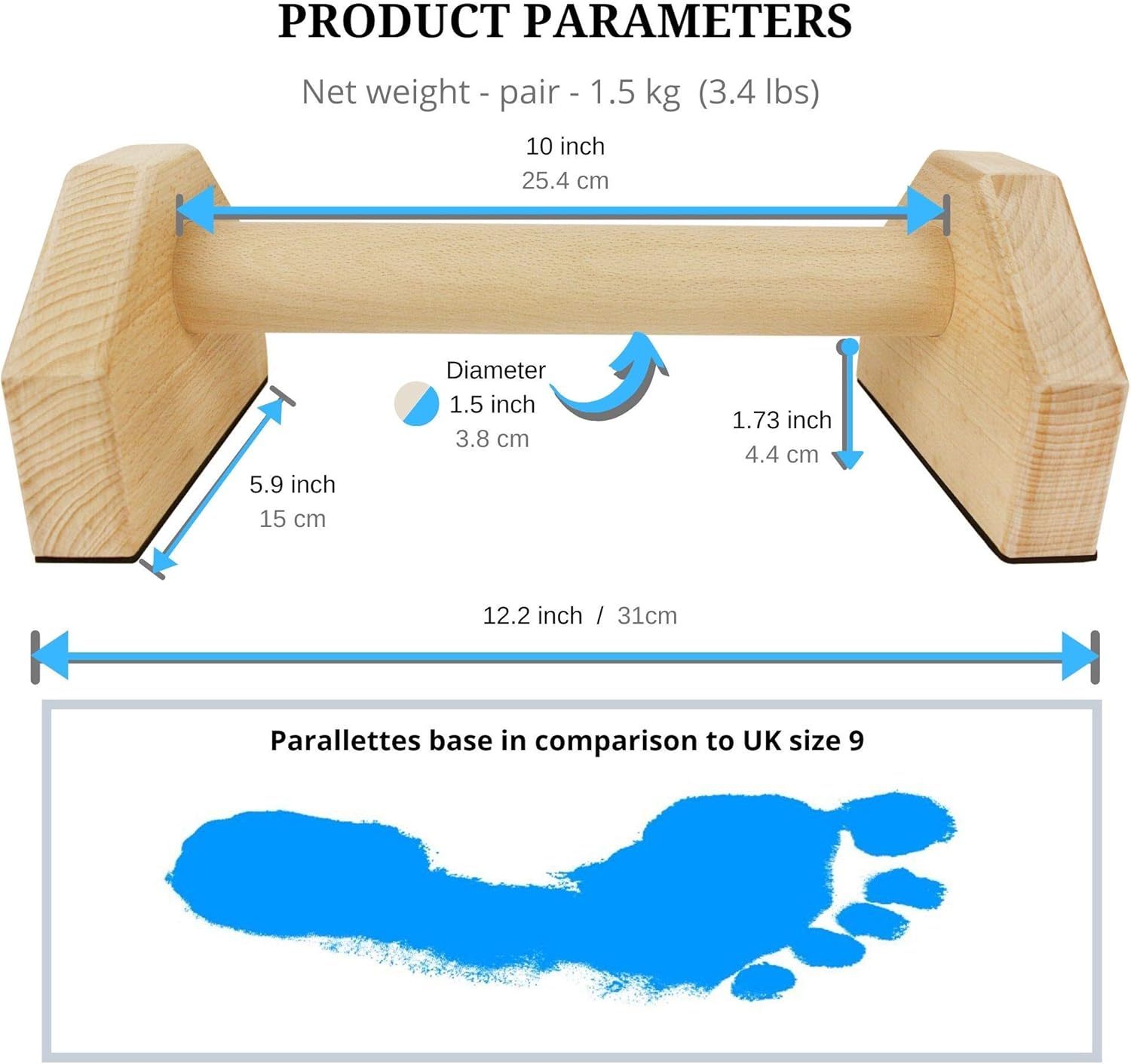 Calisthenics PowerBars – Supports Push-Up Bois Solides