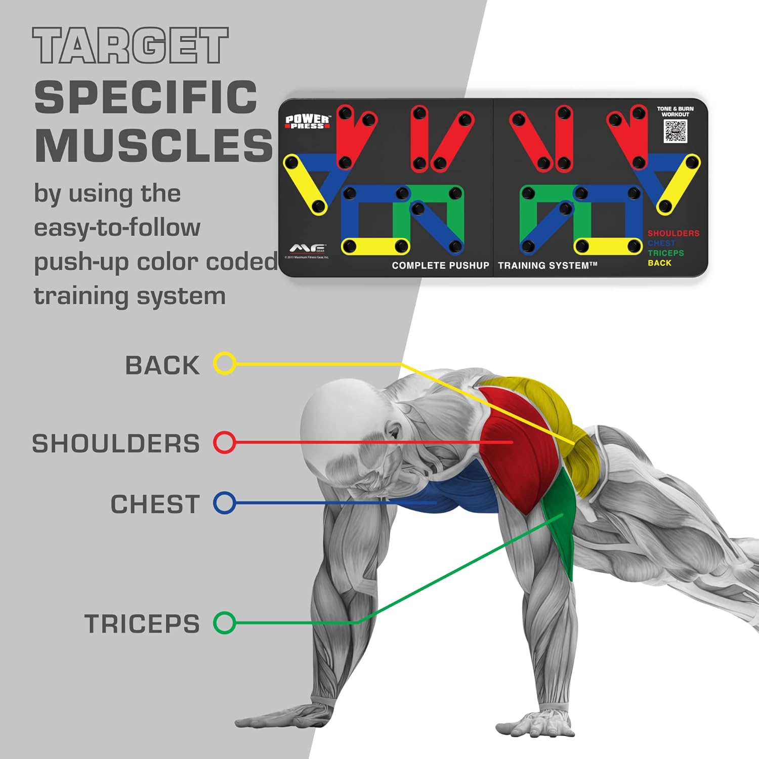 FlexiFit - Plateau Entraînement Push-Up Pliable Coloré
