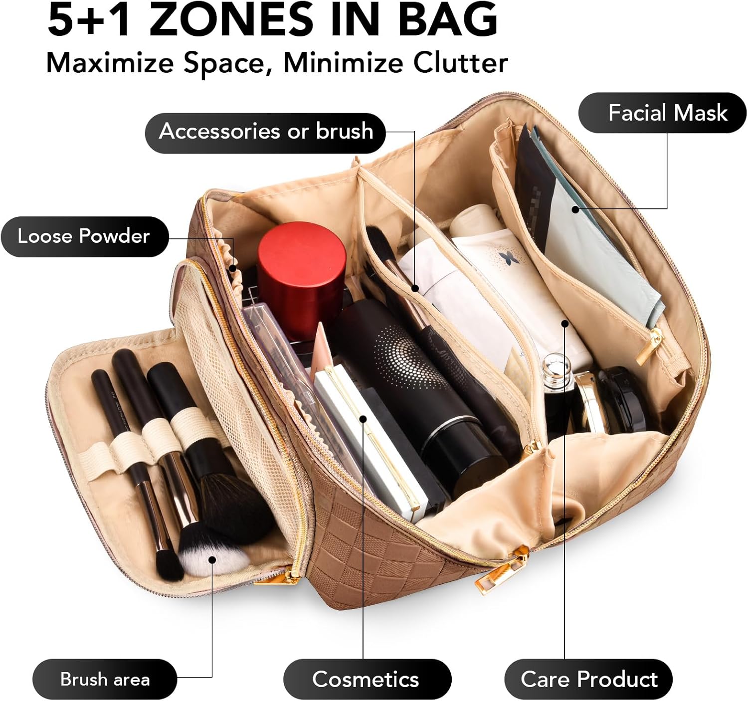 GlamBag - Trousse Maquillage Imperméable Grande Capacité