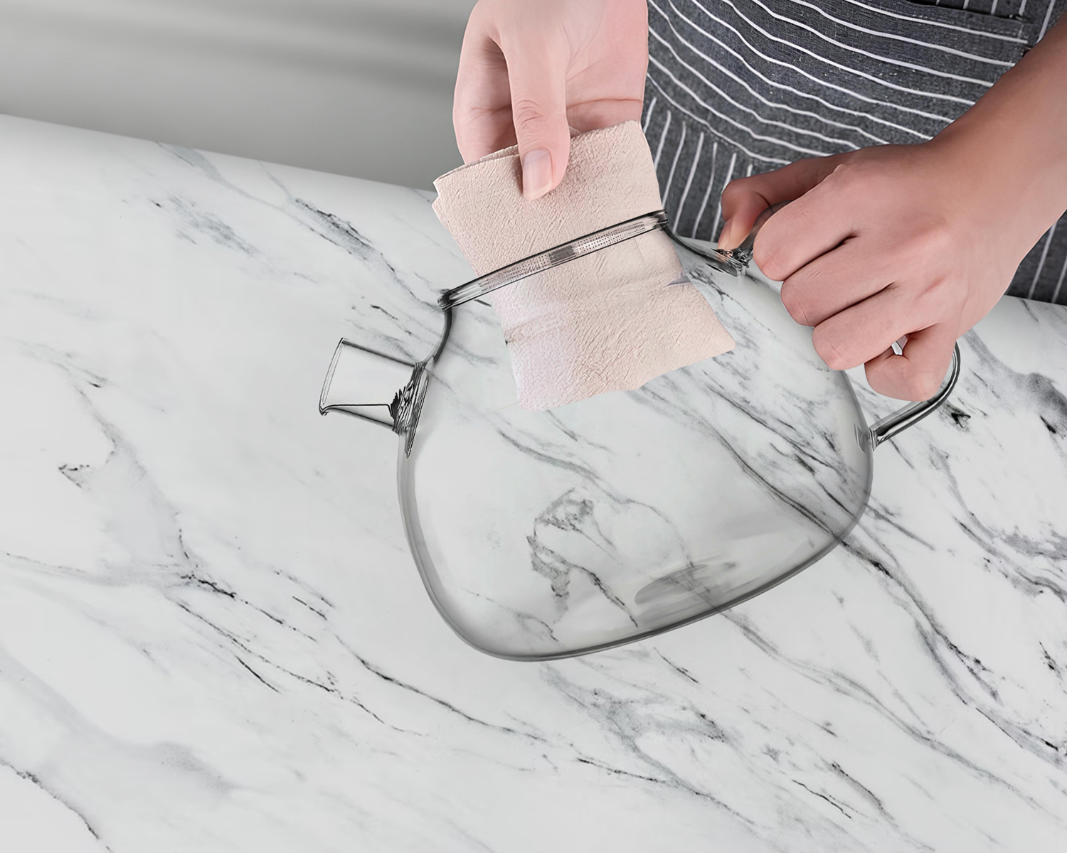 TeaFusion - Théière en Verre avec Filtre et Support Chauffant