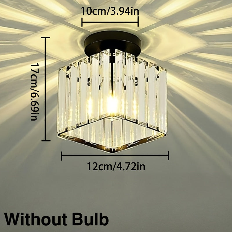 CrystalLuxe - Plafonnier LED noir et or avec cristaux elegants