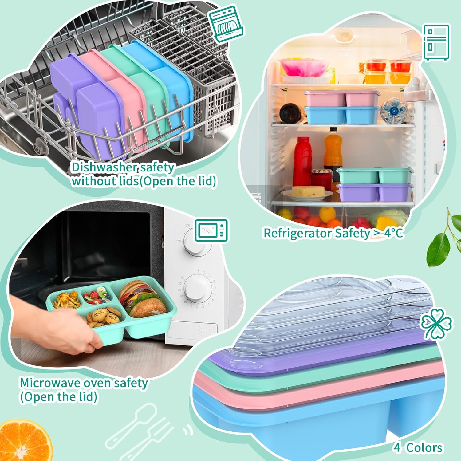 BentoBox - Set Contenants Repas Stylés 4 Pièces