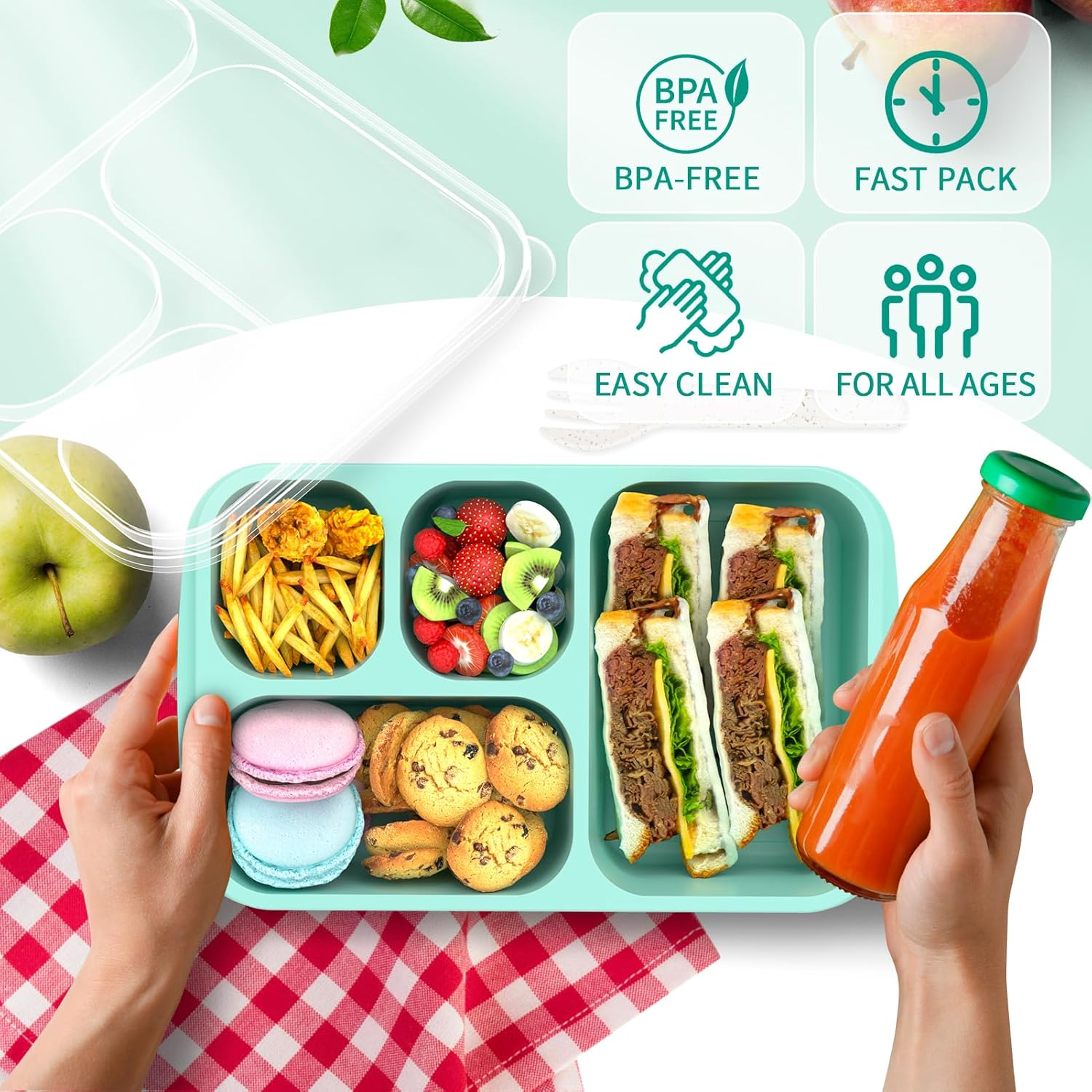 BentoBox - Set Contenants Repas Stylés 4 Pièces