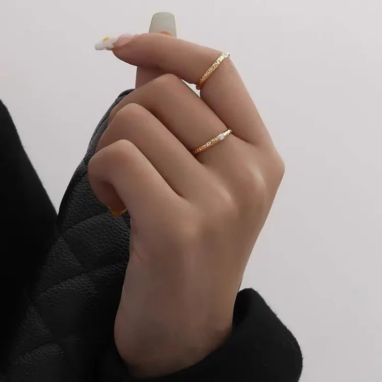 Aurora - Bague en argent sterling plaqué or avec zircone