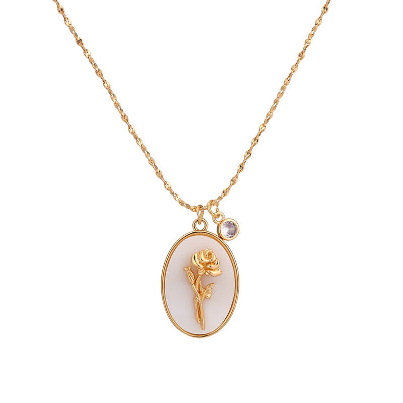 Aurora - Collier pierre de naissance et fleur de naissance