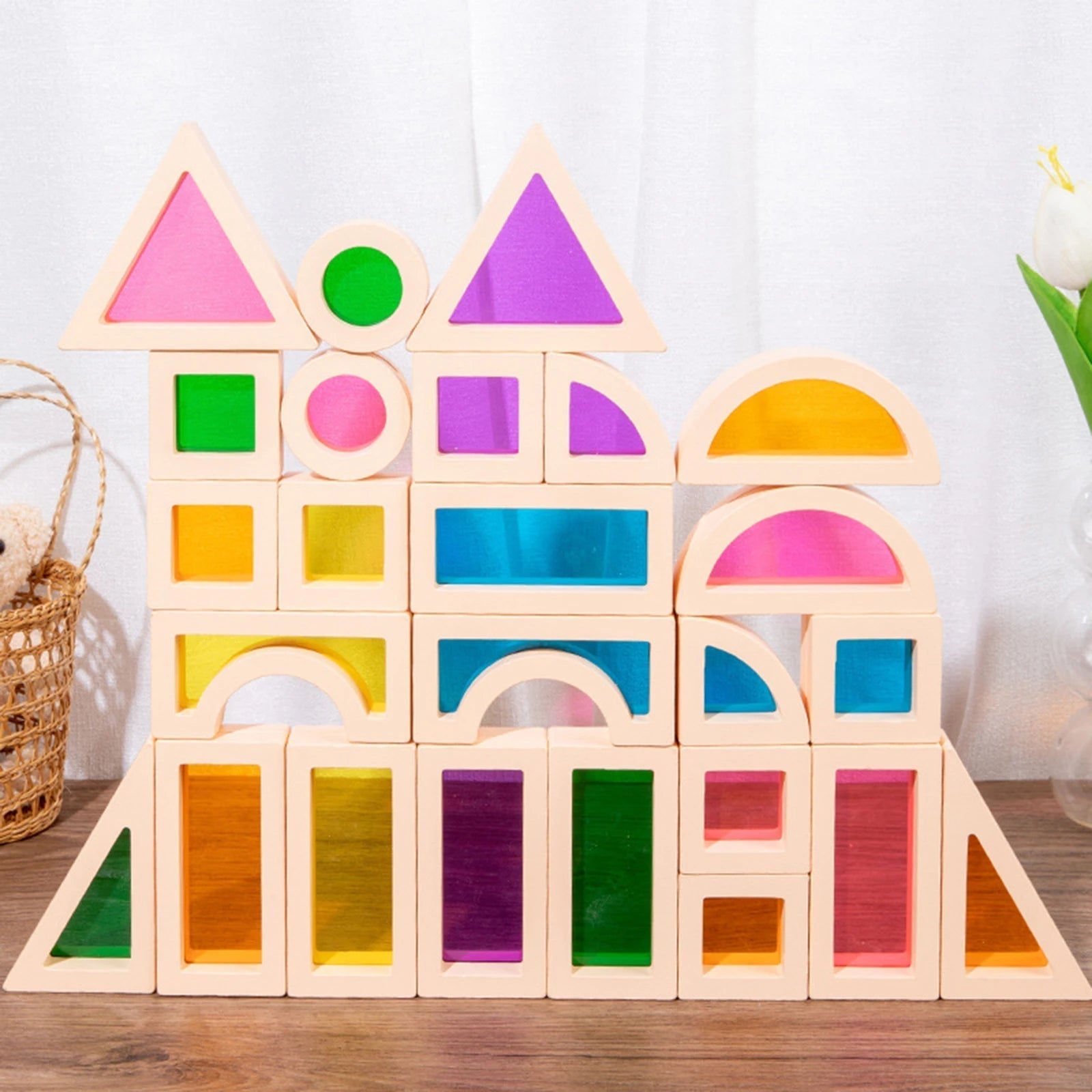 CreativeBlocks – Blocs en Bois Colorés pour Enfants