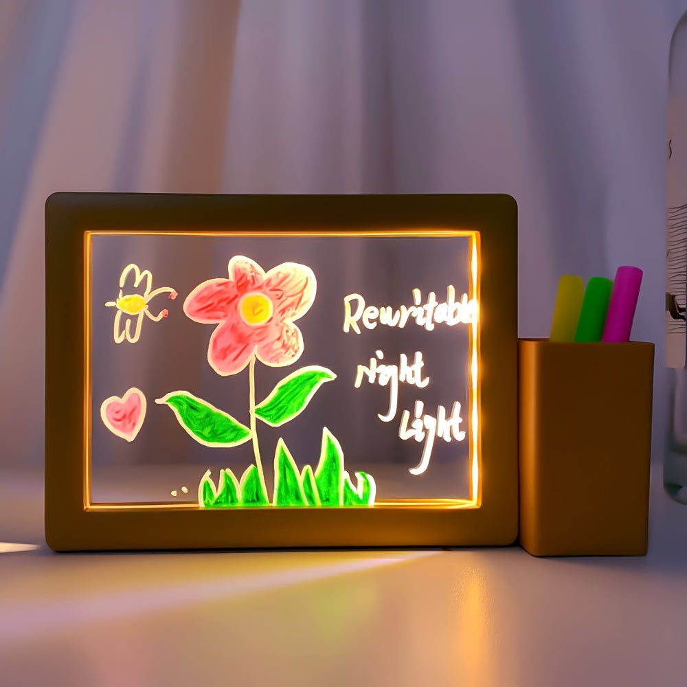 GlowNote - Lampe LED Moderne avec Tableau Acrylique à Écrire