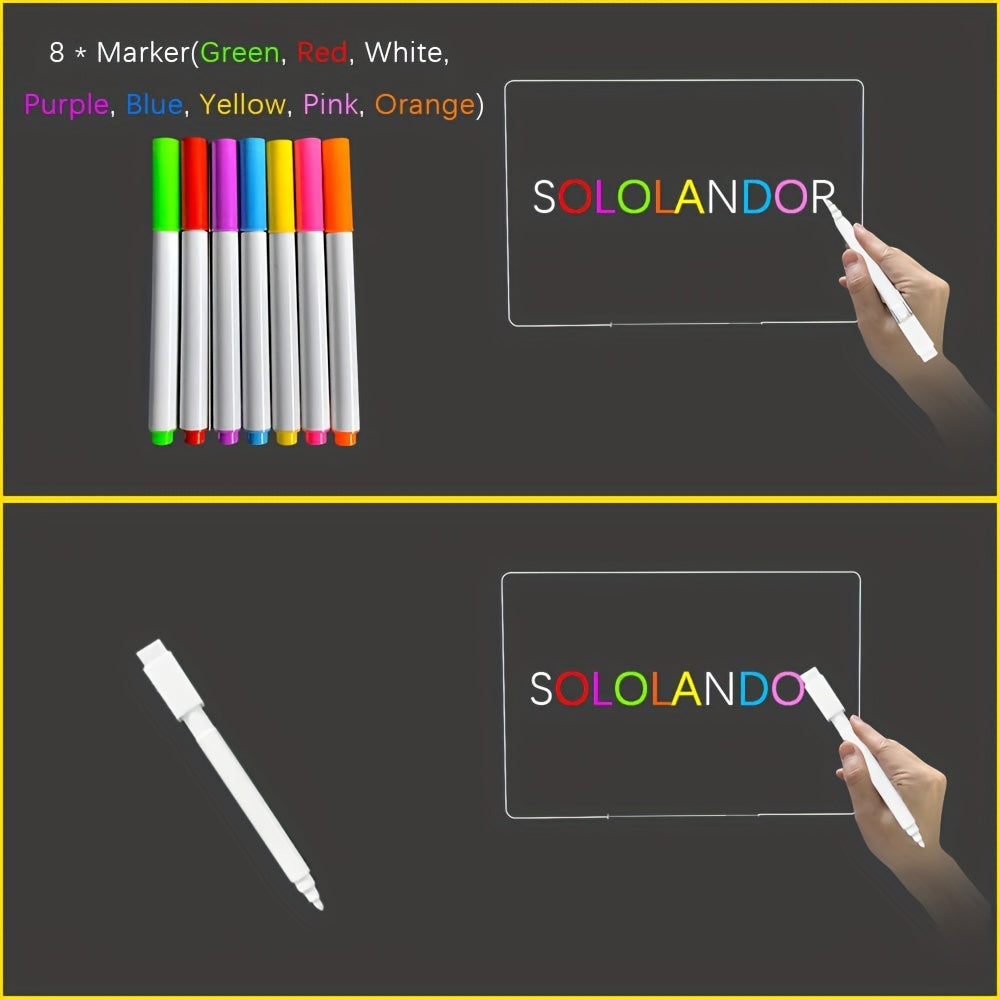 GlowNote - Lampe LED Moderne avec Tableau Acrylique à Écrire
