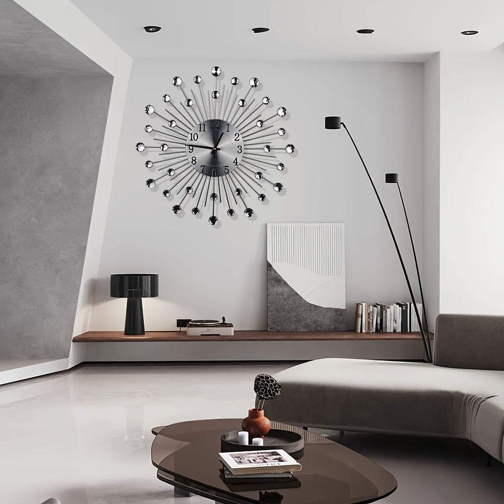 LuxeTime Clock - Horloge Murale Elegante a Details en Cristal