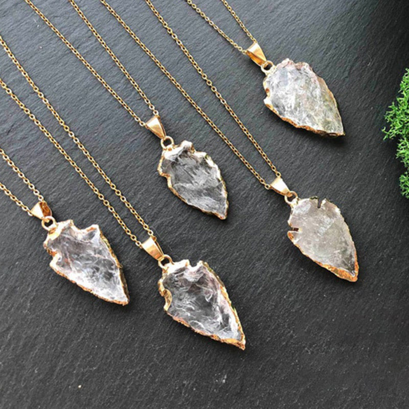 Aeliana - Collier cristal cornaline flèche naturel