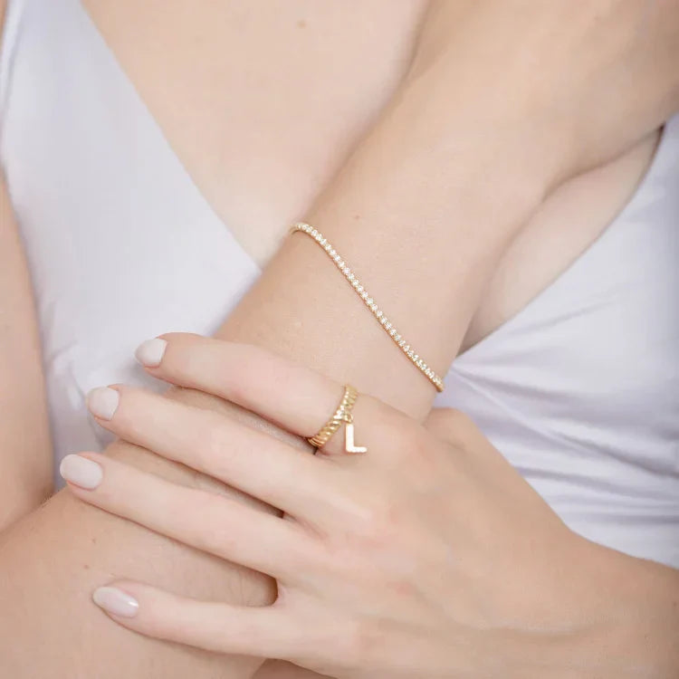 Lumia - Bracelet iced luxe en argent doré scintillant