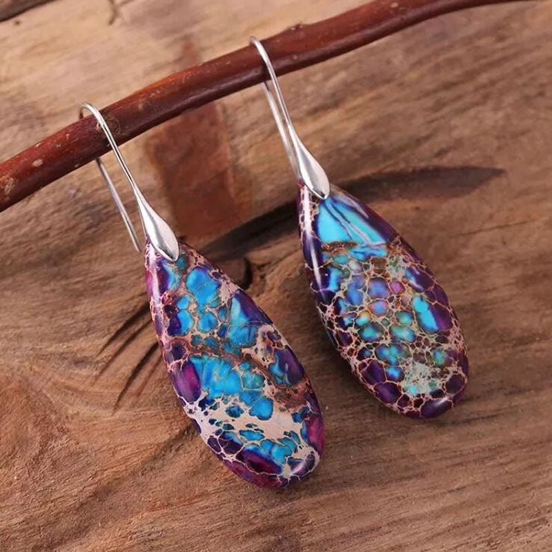 Amara - Boucles d'oreilles goutte en pierre royale