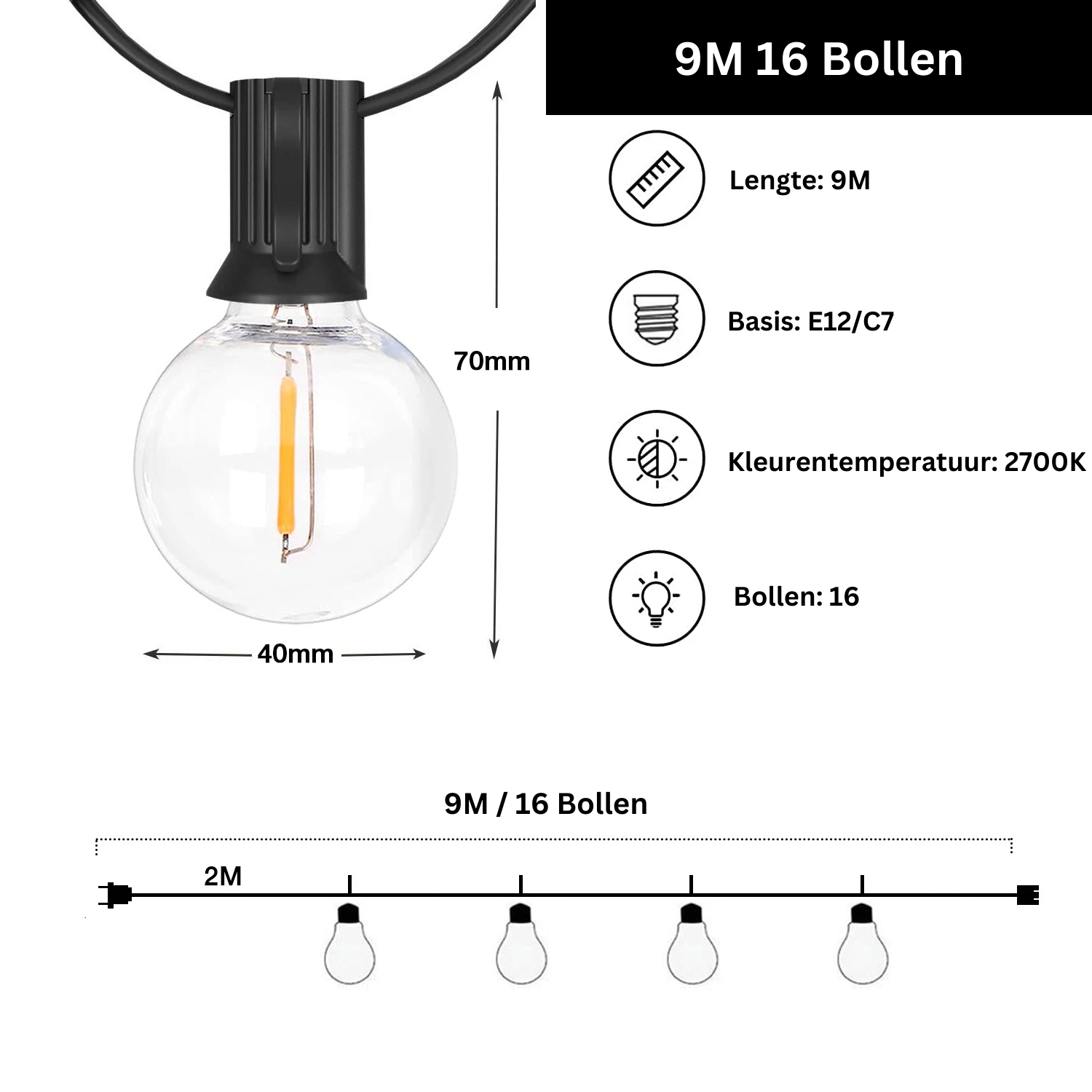 OutdoorGlow - Guirlande Lumineuse LED pour Jardin et Terrasse