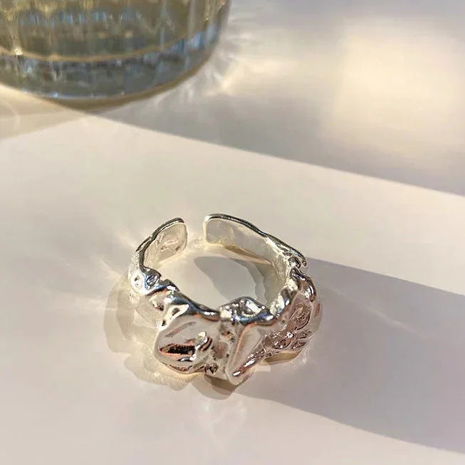 Arden - Bague minimaliste plissé lave élégance