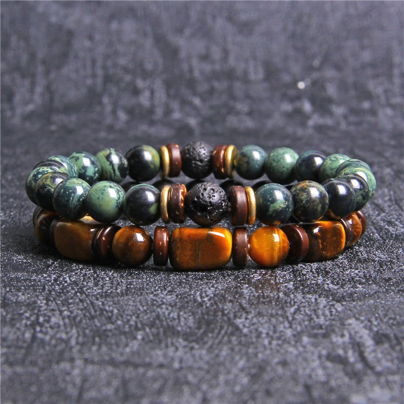 Naya - Bracelet turquoise africaine et œil de tigre