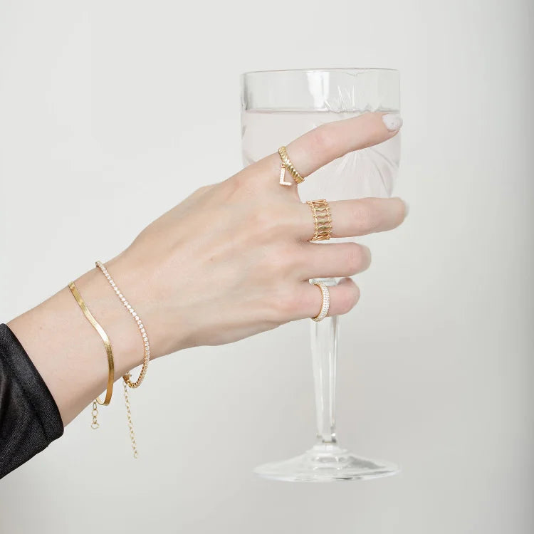 Lumia - Bracelet iced luxe en argent doré scintillant