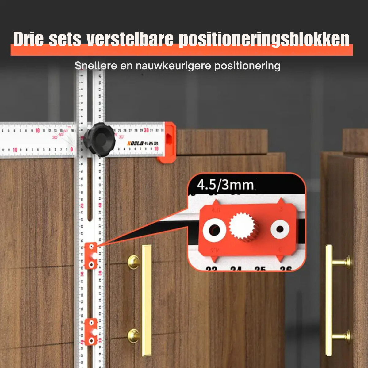 Règle de perçage 2 en 1 - Guide de positionnement et d'angles pour le bois