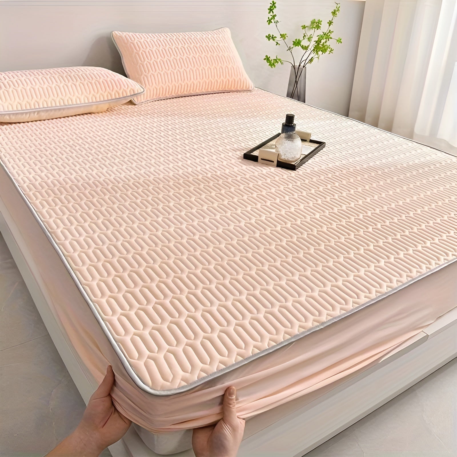 ChillDreams Set - Surmatelas en latex rafraîchissant et taies d'oreiller de luxe