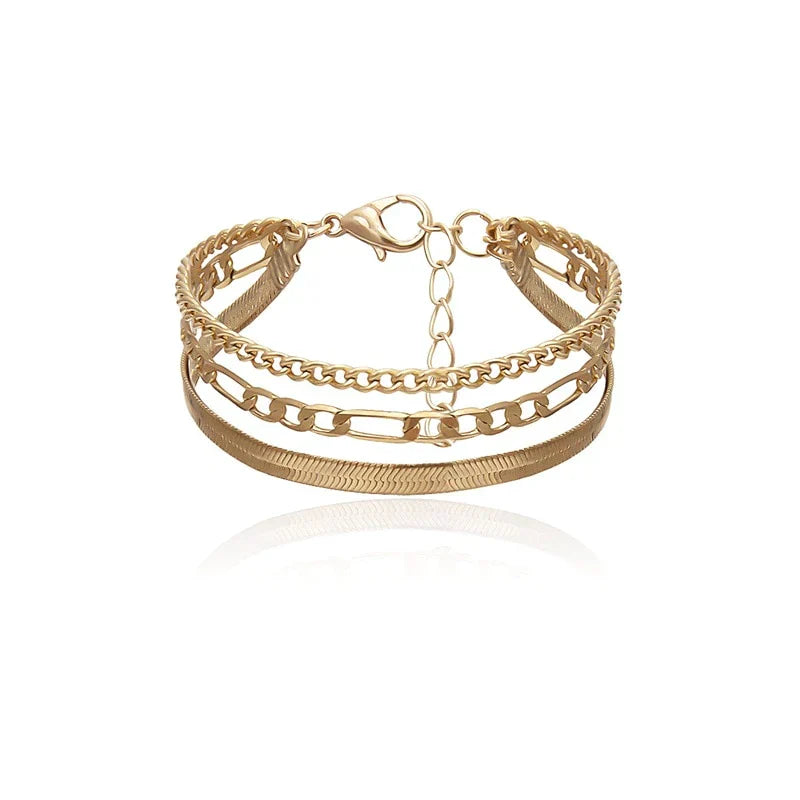 Trio de Bracelets Subtils - Set 3 Pièces Or ou Argent