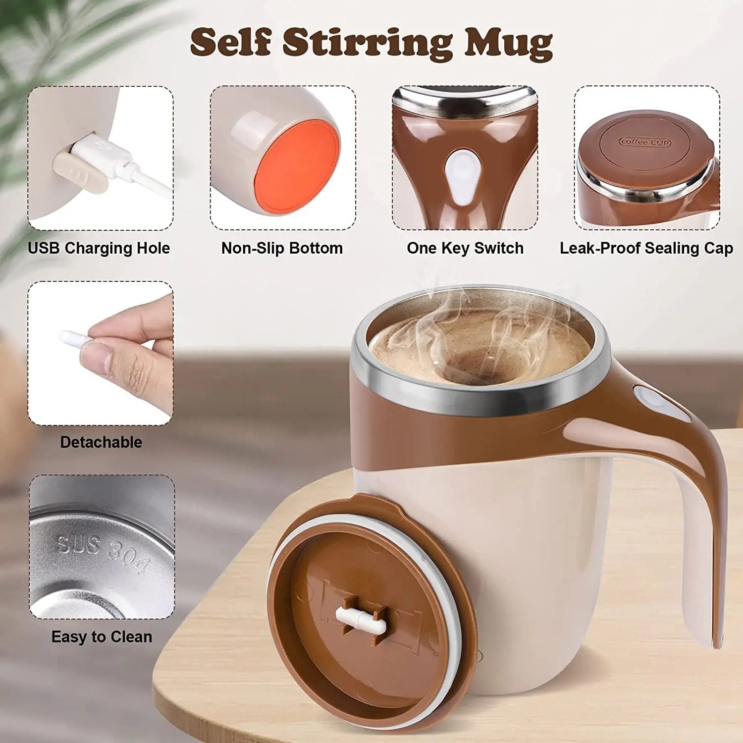 MagStir - Mug Magnétique Sans Fil USB
