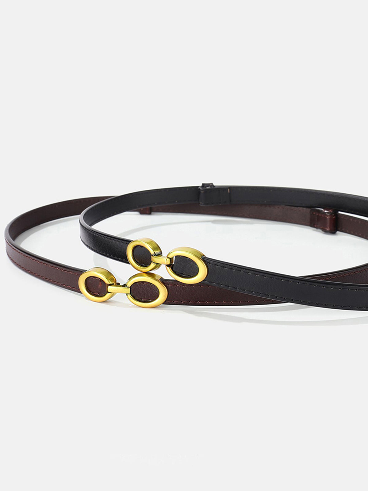 LuxeRing Belt - Ceinture Cuir Femme Boucle Anneau
