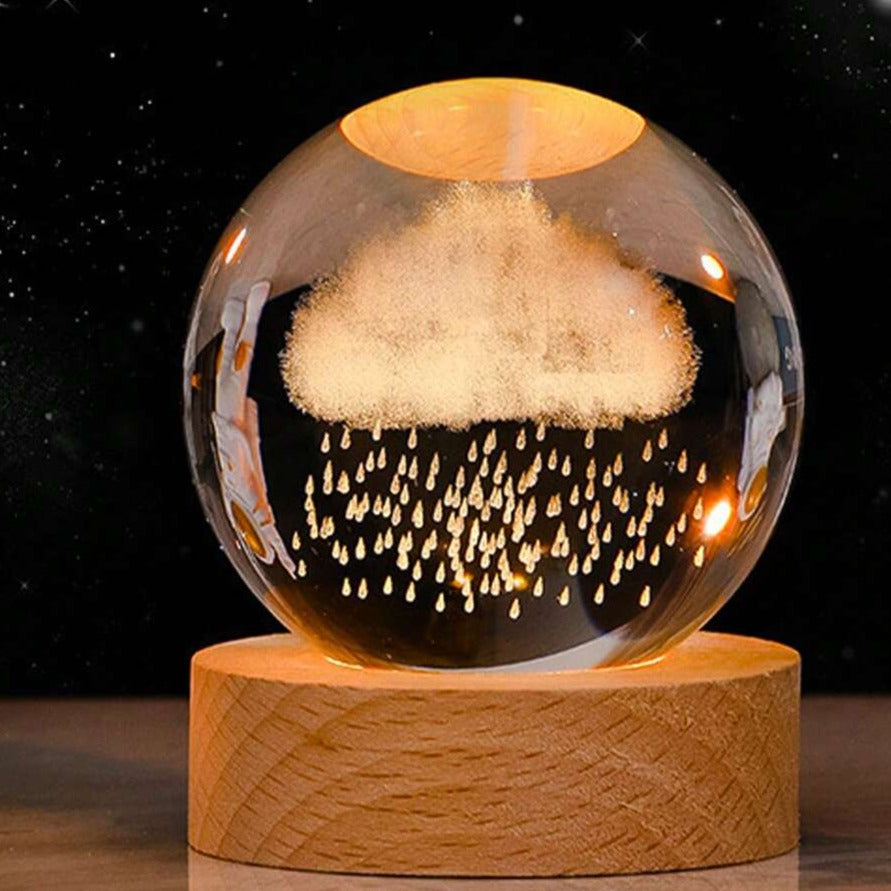 Boule de Cristal Lumineuse | Décoration d'Intérieur avec Gravure 3D | Ambiance Envoûtante pour Votre Maison 11