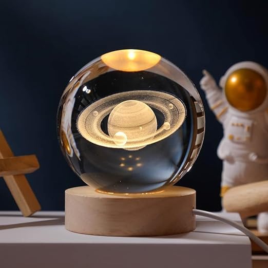 Boule de Cristal Lumineuse | Décoration d'Intérieur avec Gravure 3D | Ambiance Envoûtante pour Votre Maison 2
