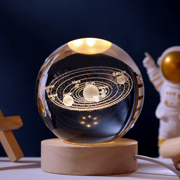 Boule de Cristal Lumineuse | Décoration d'Intérieur avec Gravure 3D | Ambiance Envoûtante pour Votre Maison 3