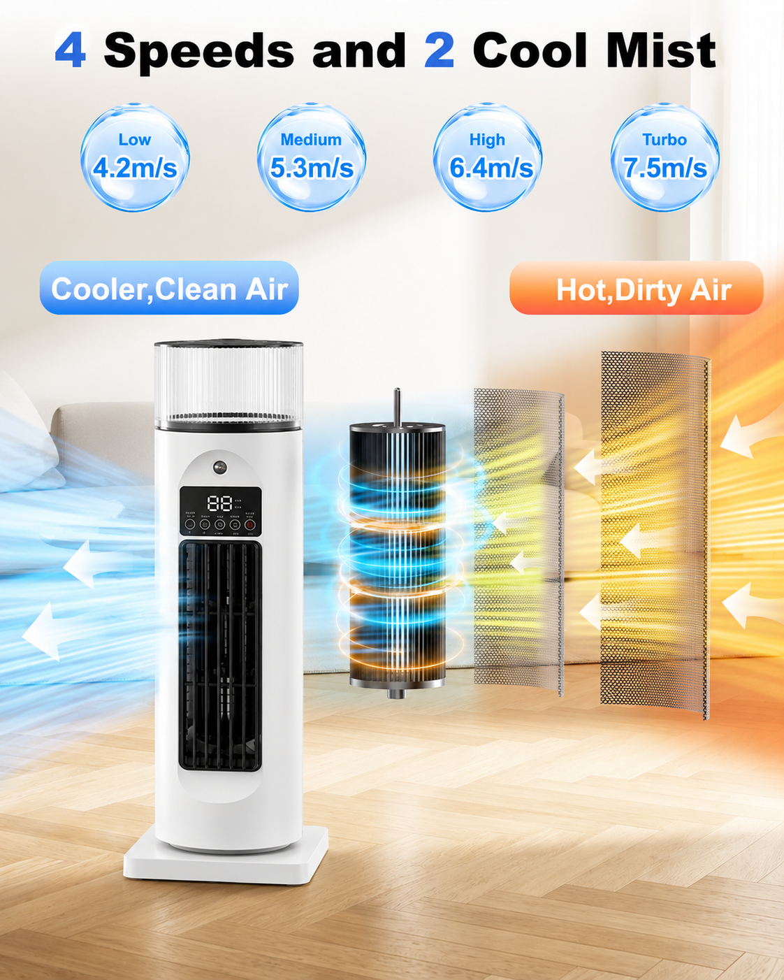 Brumea - Rafraîchisseur D'air Mobile Sur Pied
