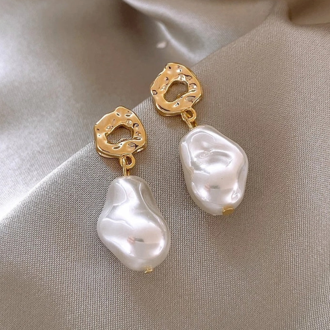 Boucles d'Oreilles Boho Doré Perle Élégantes - Mara